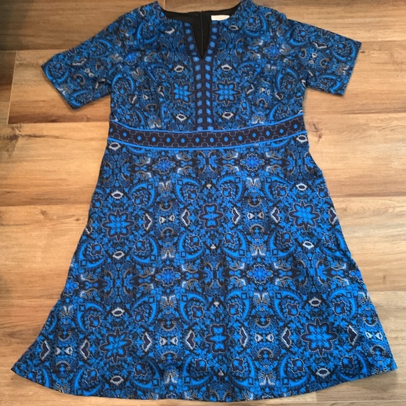 London Style Blue and Black Midi Dress size 16W - Picture 4 of 10